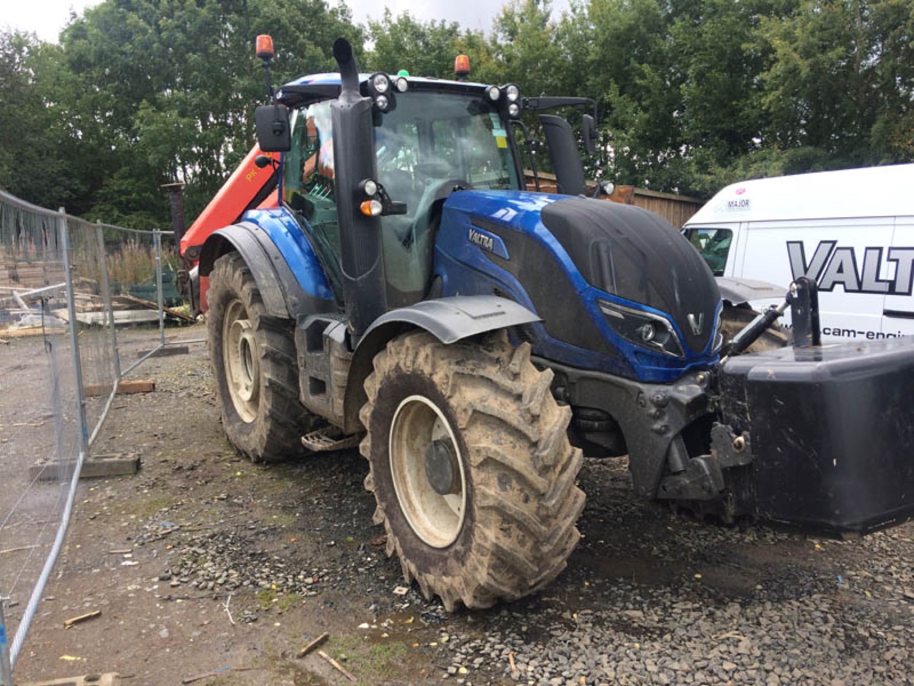 A Valtra tractor standing in the yard at CAM Engineering.